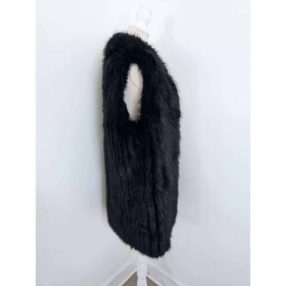 Donna Salyers Fabulous Furs Faux Fur Hair Black Vegan Vest Size S Small — image 4 of 8